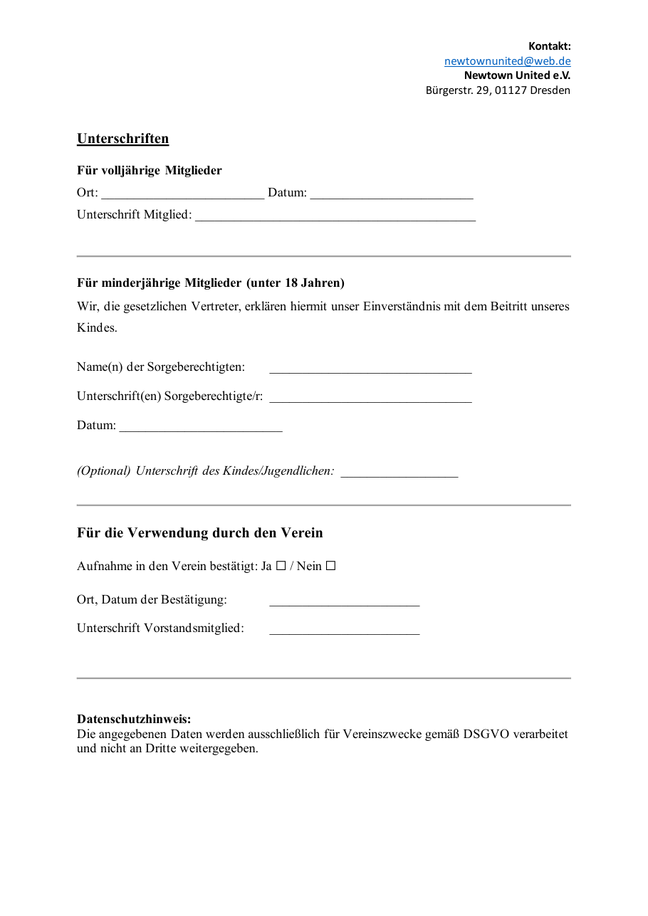 Mitgliedsantrag Seite 2